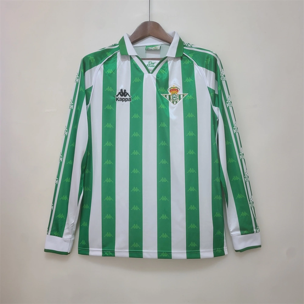 Real Betis Retro Jersey Home Long Sleeve Soccer Shirt 1995/97