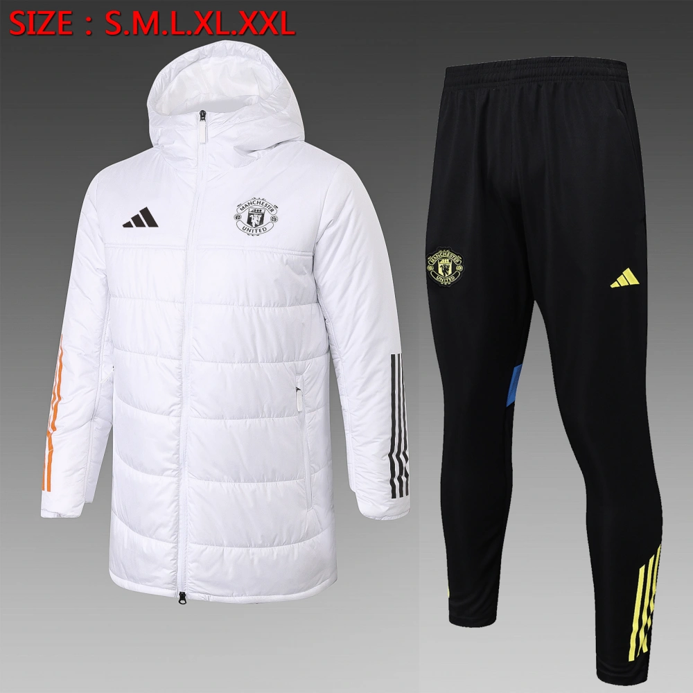 Manchester United Cotton Hoodie Coat With Pants White 2025/26