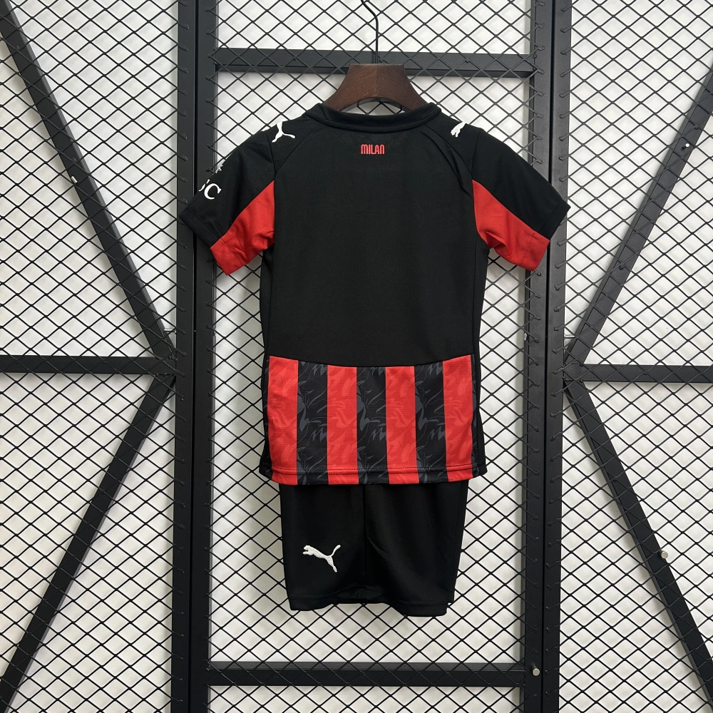 AC Milan Soccer Jersey Home Kids Kit Jersey+Shorts 2025/26