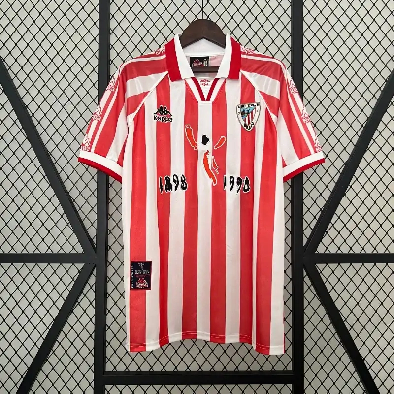 Athletic Club de Bilbao Retro Soccer Jersey Home Custom Shirt 1997/98