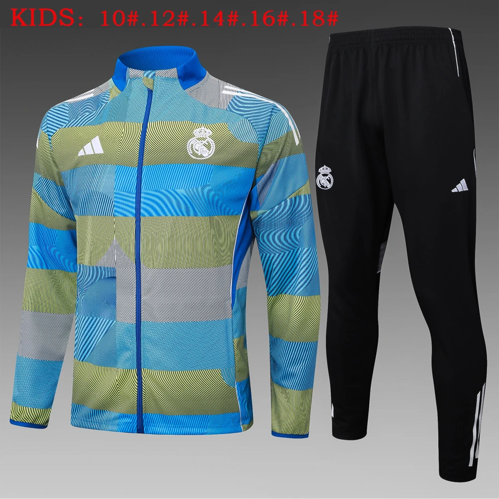 Kids Real Madrid Training Kit (Jacket+Pants) Green 2025/26