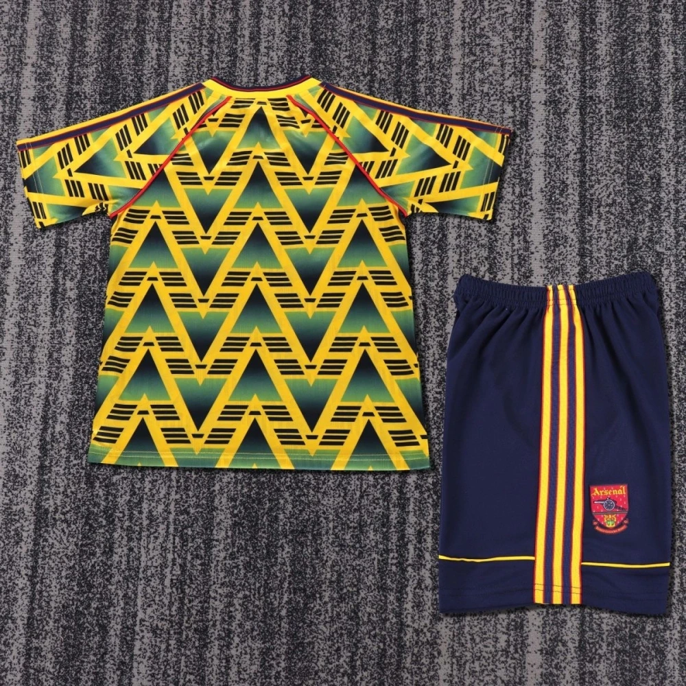 Arsenal Soccer Retro Jersey Away Kids Kit Jersey+Shorts 1991-93