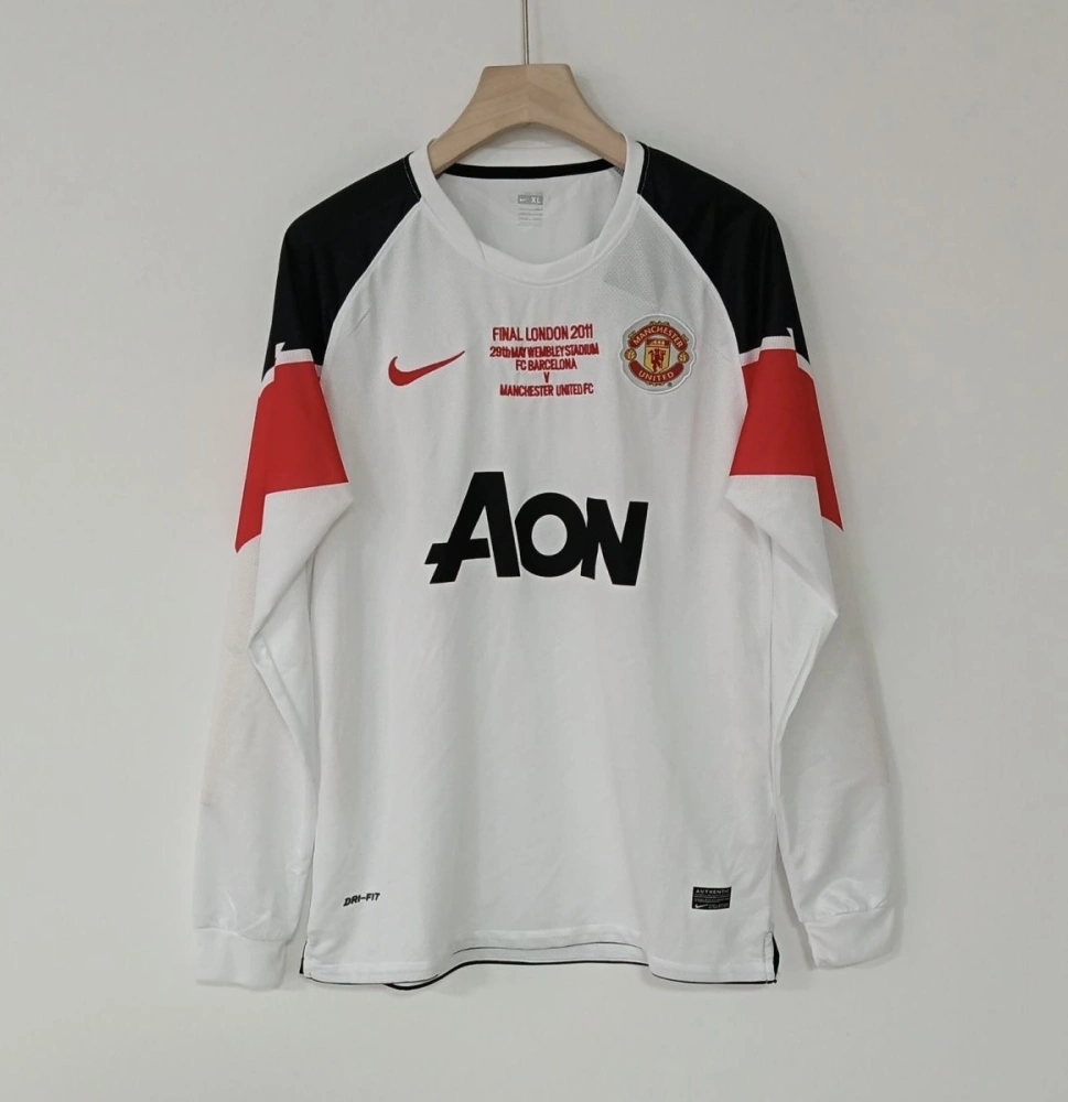 Manchester United Retro Third Away Long Sleeve Football Jersey Shirt 2010/11 - Champions League Final