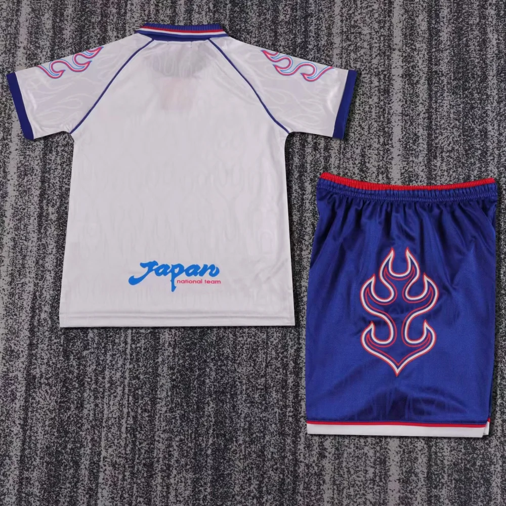 Japan Retro Soccer Jersey Away Kids Kit Jersey+Shorts 1998