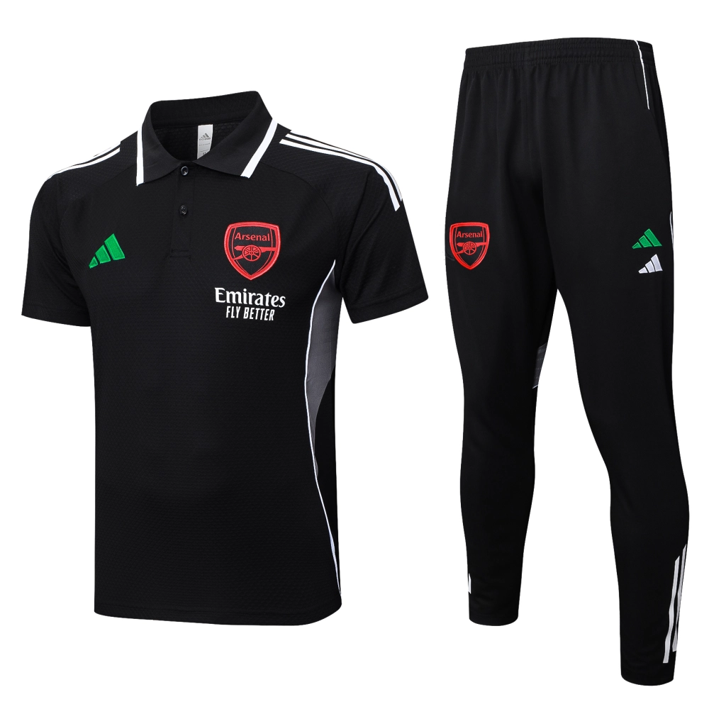 Arsenal Training Kit (Polo+Pants) Black 2025/26