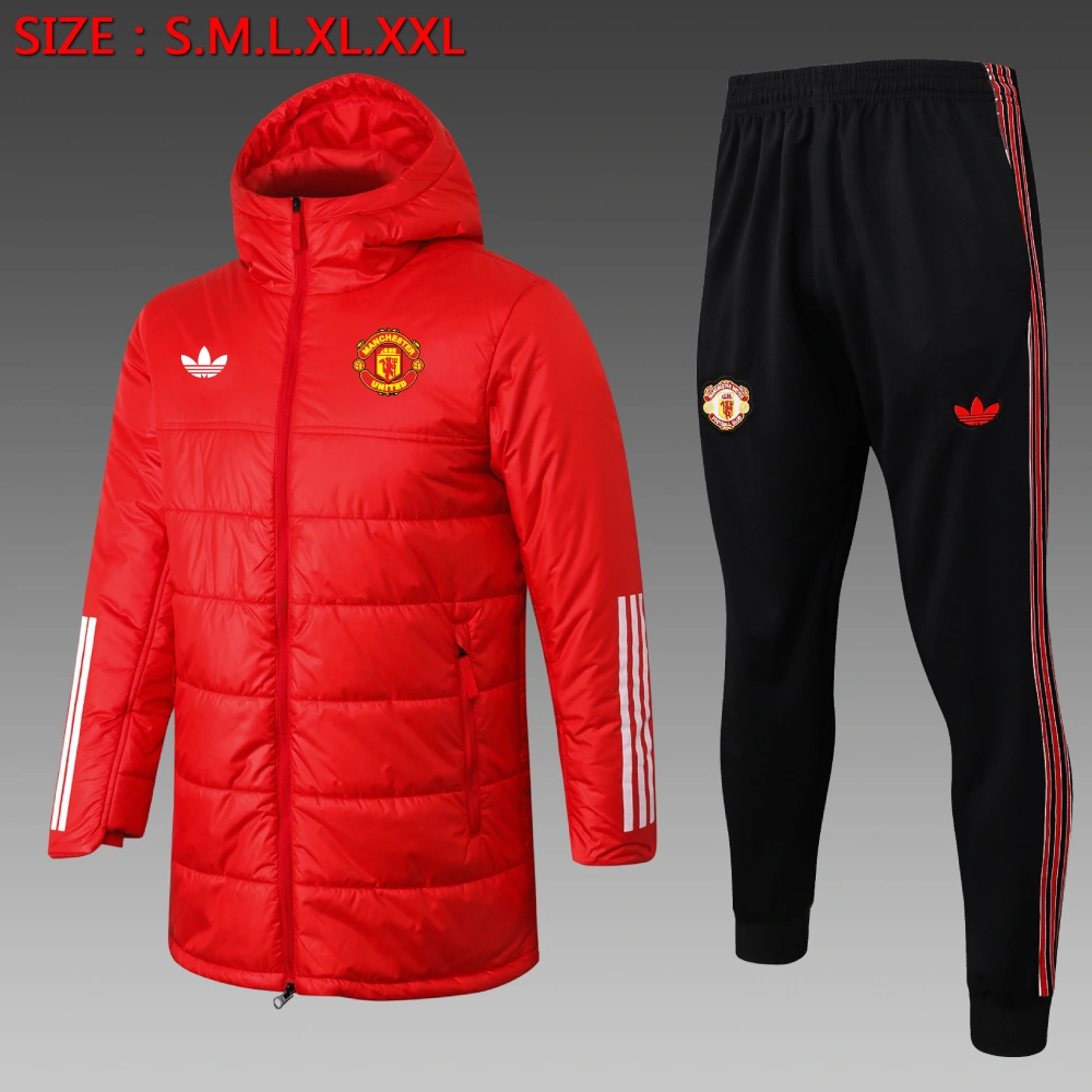 Manchester United Cotton Hoodie Coat With Pants Red 2025/26
