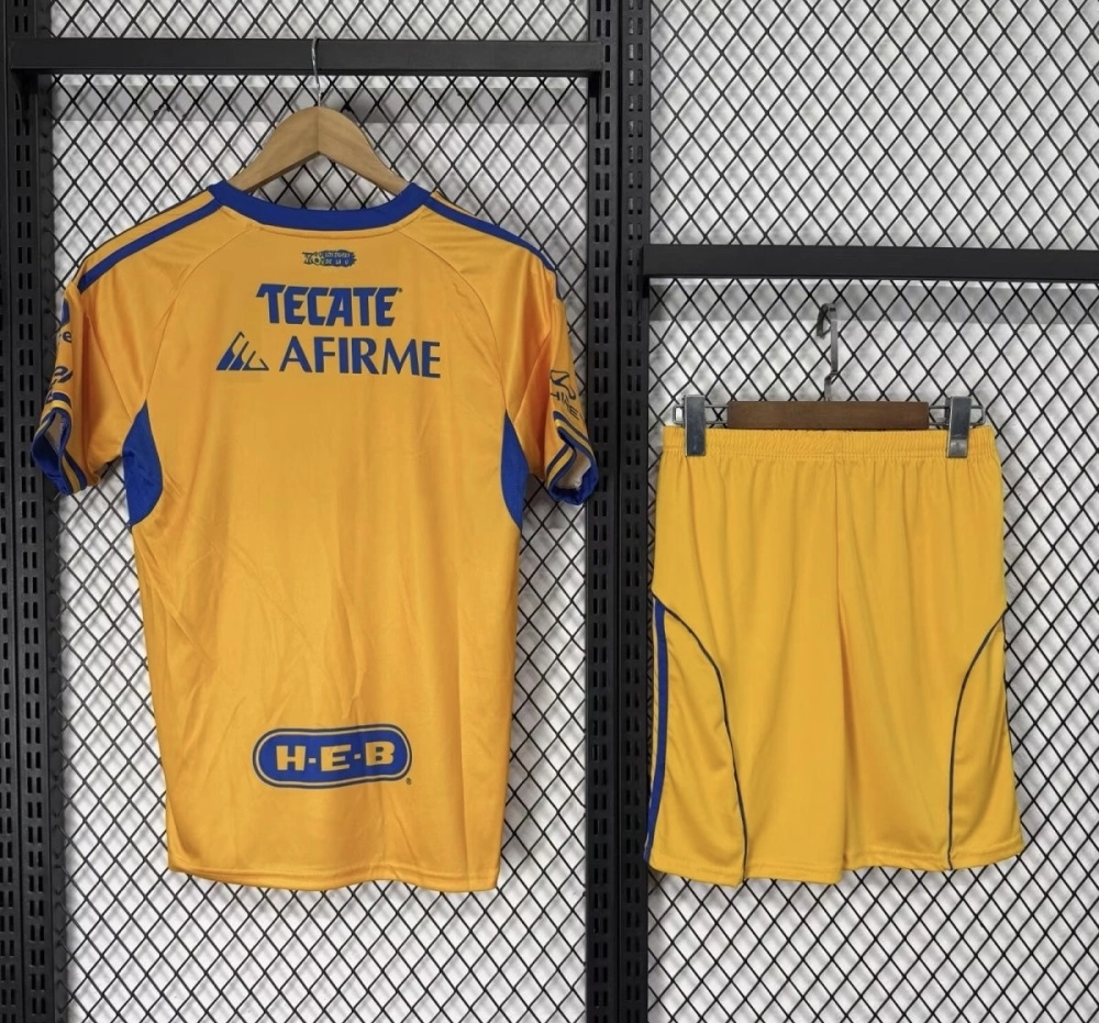 Tigres UANL Soccer Jersey Home Kids Kit Jersey+Shorts 2025/26