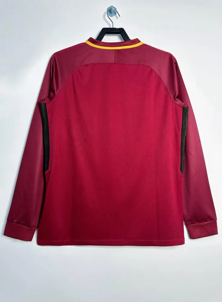 Roma Retro Soccer Jersey Home Long Sleeve Custom Shirt 2017/18