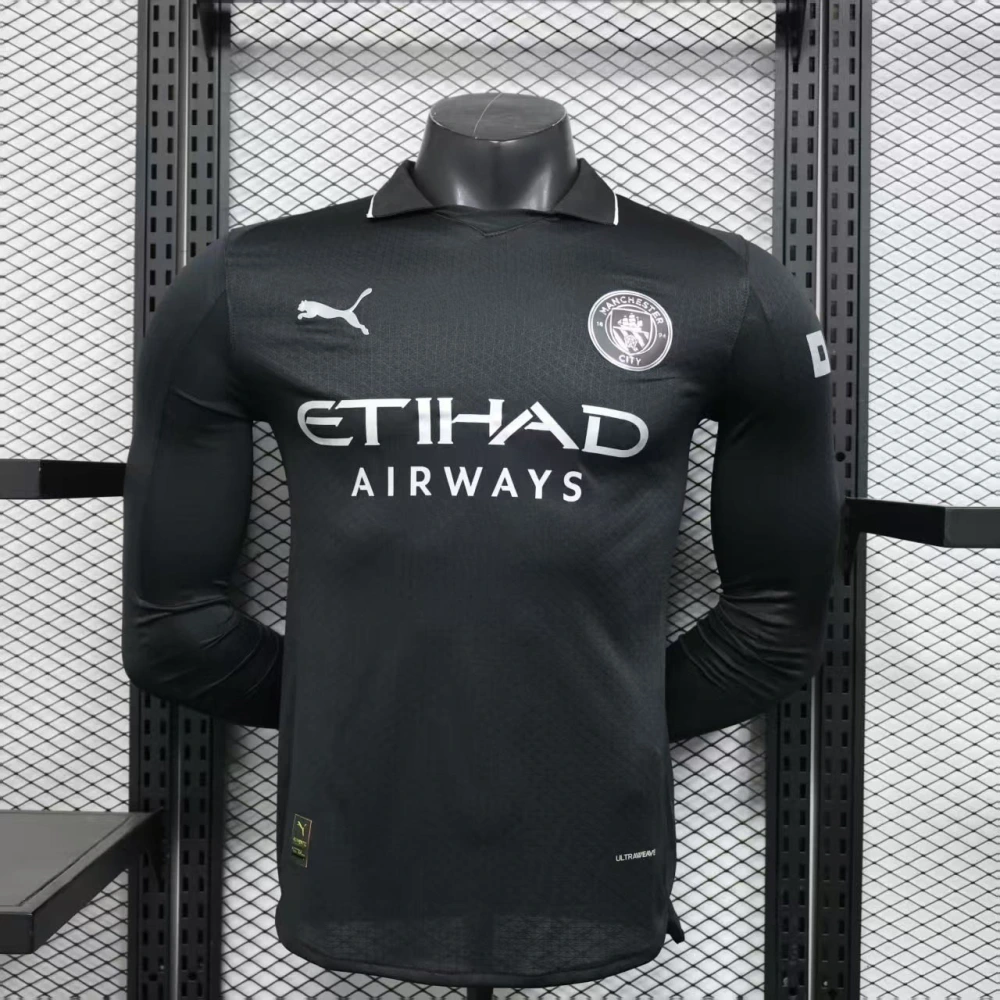 Manchester City Authentic Away Long Sleeve Football Jersey Shirt 2025/26