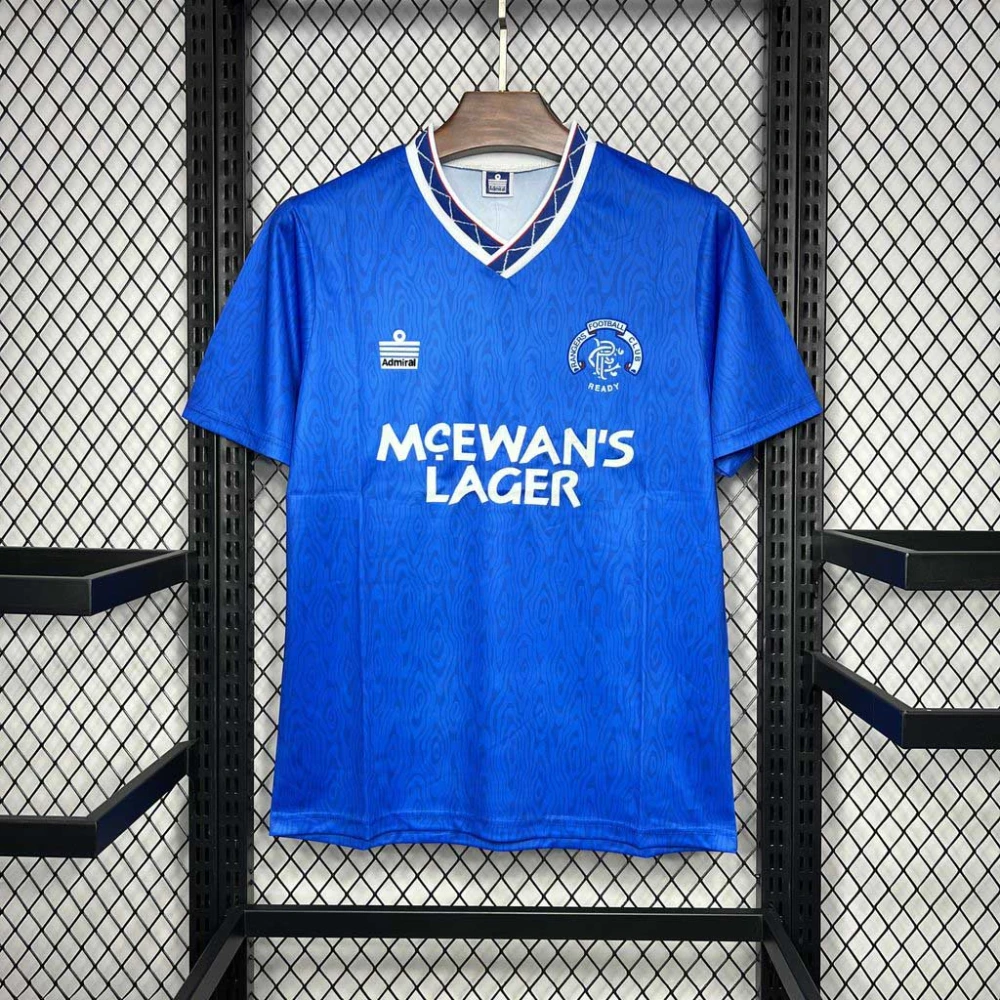 Rangers FC Retro Soccer Jersey Home Custom Shirt 1990-92