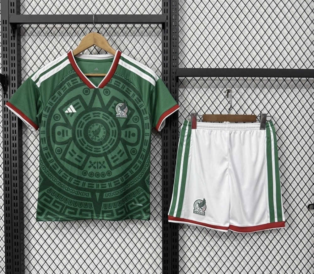 Mexico Soccer Jersey Home Kids Kit Jersey+Shorts World Cup 2026
