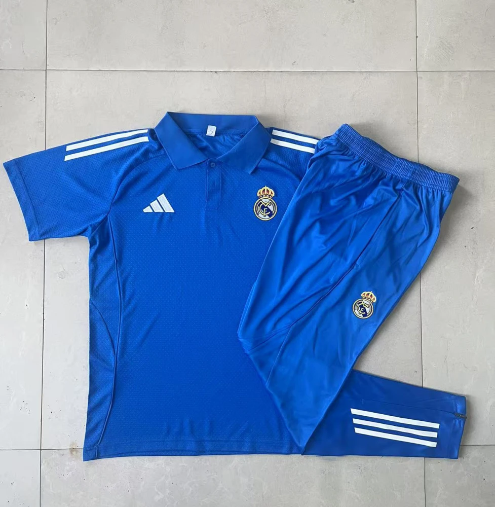 Real Madrid Training Kit (Polo+Pants) Blue 2025/26