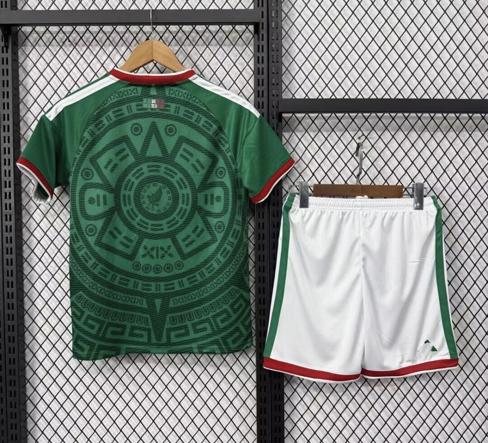 Mexico Soccer Jersey Home Kids Kit Jersey+Shorts World Cup 2026
