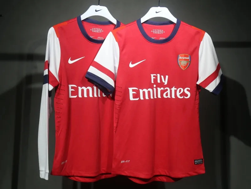 Arsenal Authentic Soccer Retro Jersey Home Long Sleeve Shirt 2012-13
