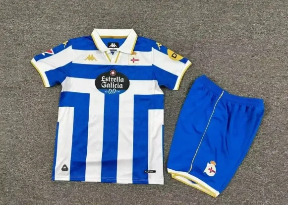 Deportivo La Coruña Soccer Jersey Home Kids Kit Jersey+Shorts 2025/26
