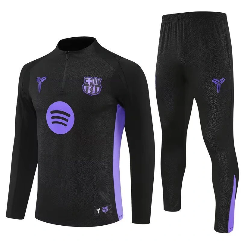 Kids Barcelona Training Kit (Sweatshirt+Pants) Black&Purple 2025/26