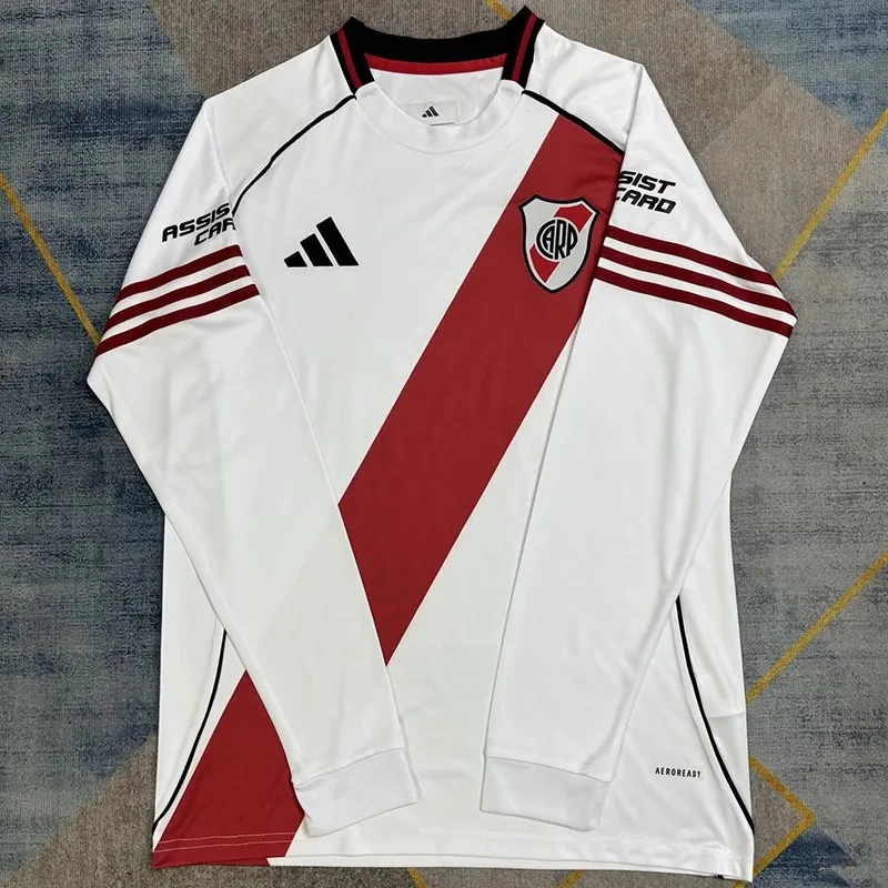 River Plate Soccer Jersey Home Long Sleeve Custom Shirt 2025/26