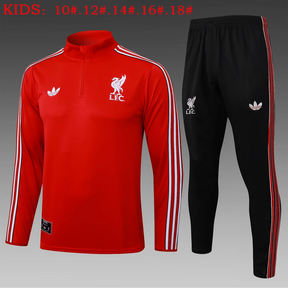 Kids Liverpool Training Kit (Sweatshirt+Pants) Red 2025/26