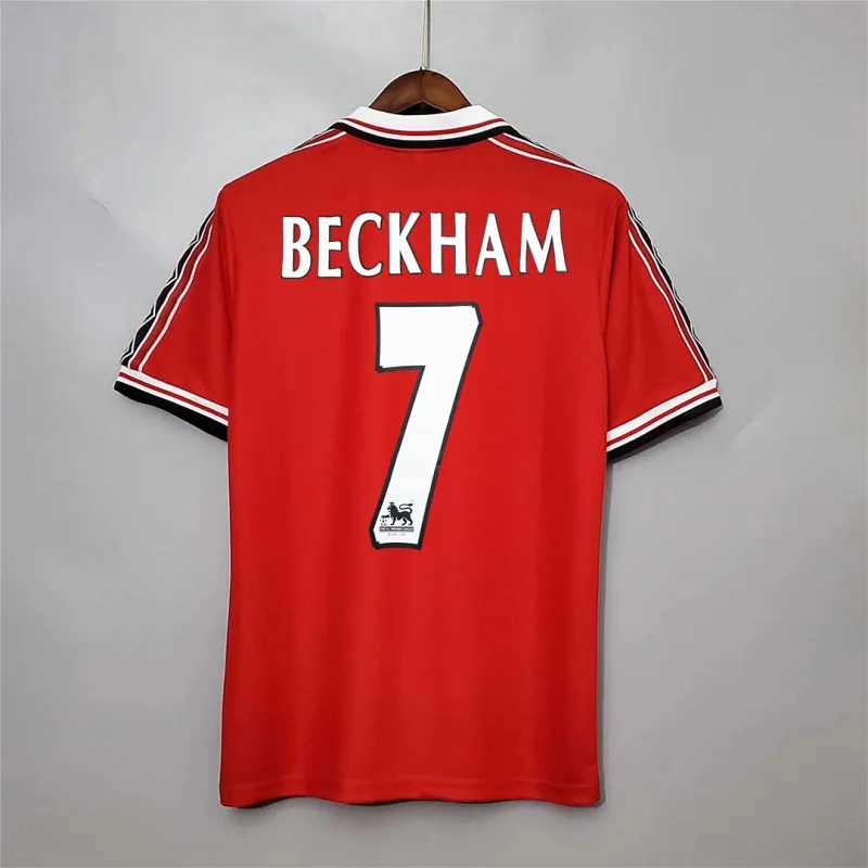 Beckham #7 Manchester United Retro Home Football Jersey Shirt 1998/99
