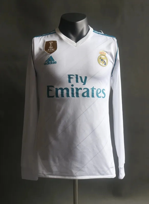 Real Madrid Authentic Retro Jersey Home Long Sleeve Soccer Shirt 2017/18