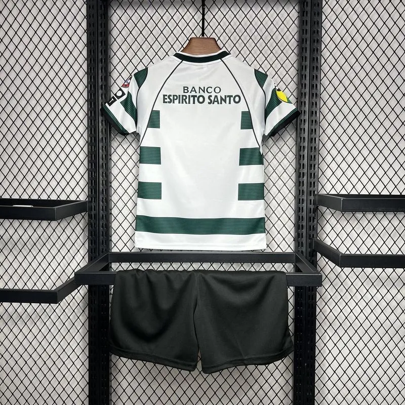 Sporting CP Retro Soccer Jersey Home Kids Kit Jersey+Shorts 2001/03