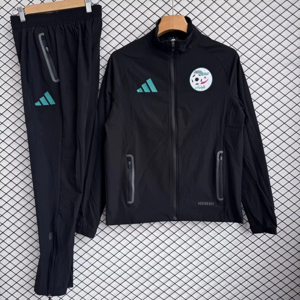 Algeria Windbreaker With Pants Black 2026 World Cup