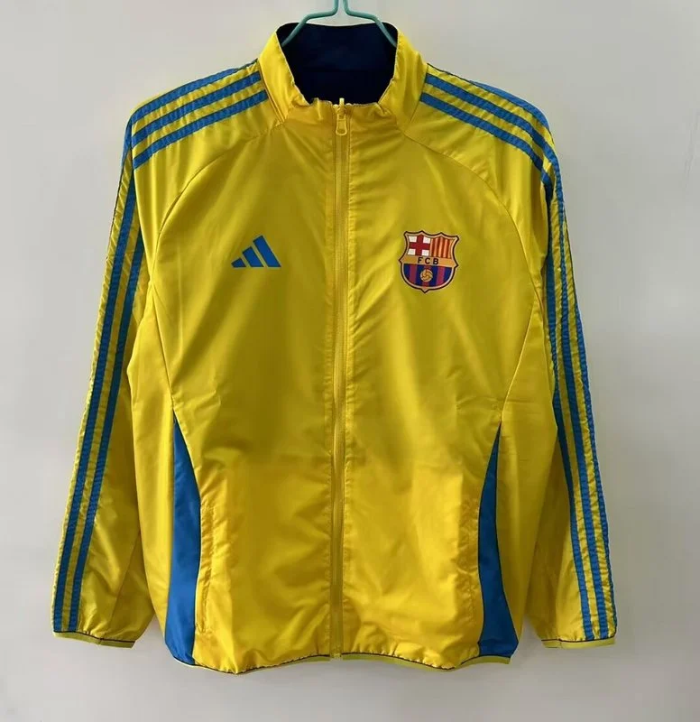 Barcelona Reversible Double-Sides Windbreaker Jacket Yellow&Blue 2025/26