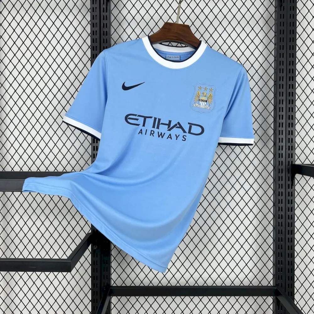 Manchester City Retro Home Football Jersey Shirt 2013/14