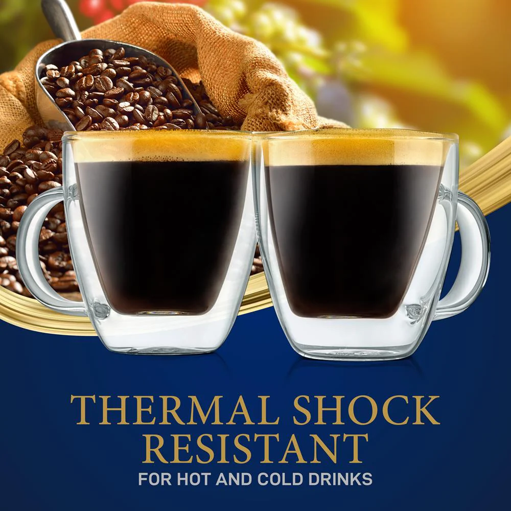 2 Pcs. Of Clear Glass Coffee Mug - Elegant Clear Glasses With Convenient Handles, For Hot And Cold Drinks