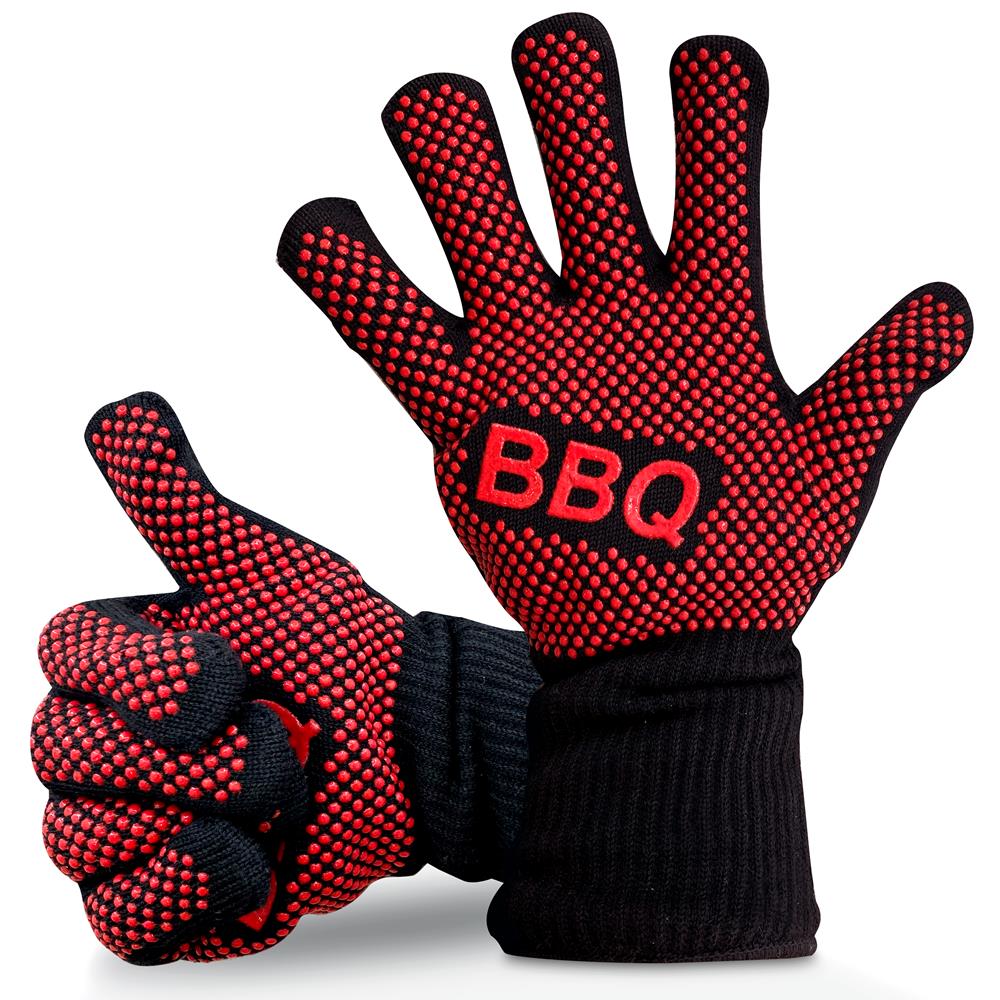 1472? Extreme Heat Resistant Grill Gloves - 14'' Food Grade Kitchen Oven Mitts, Silicone Non-Slip Cooking Gloves For Barbecue