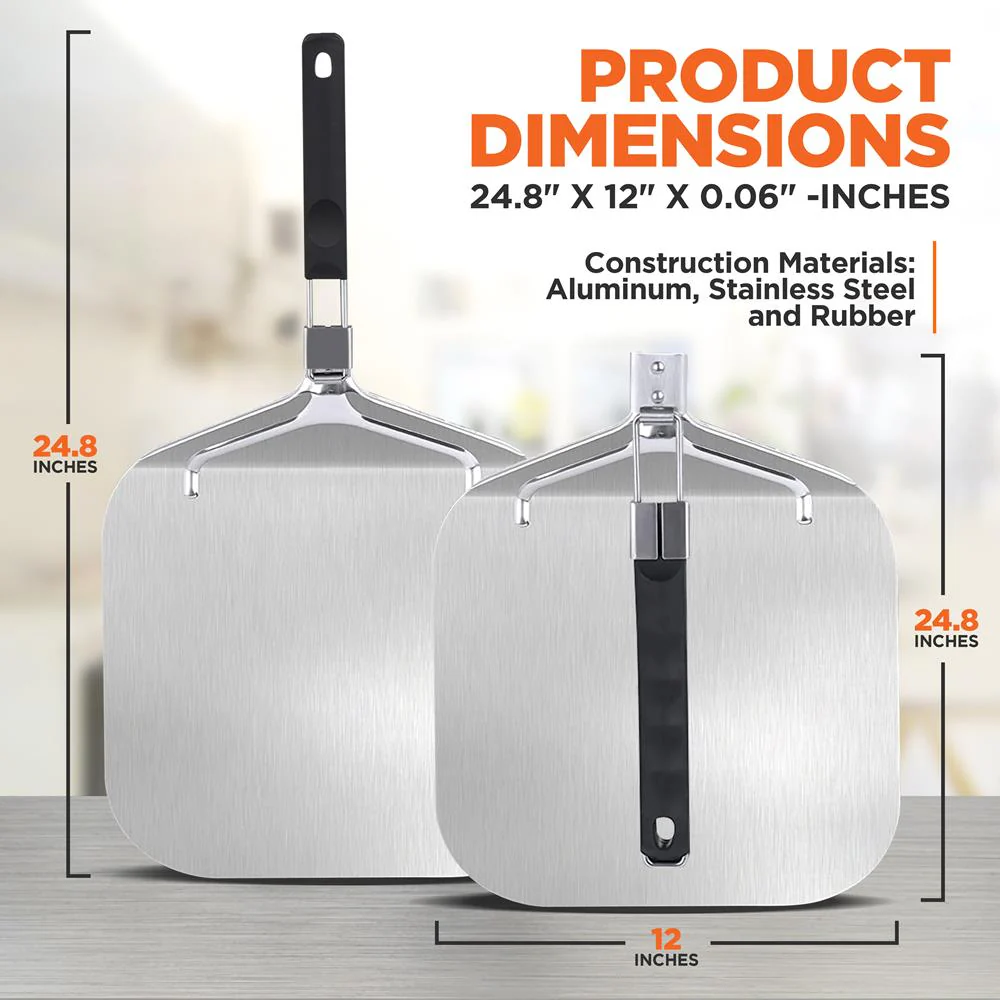 Pizza Peel For Oven And Grill -  Durable And Safe Aluminum Base With Stainless Steel Handle (Compatible With Nutrichef Model Number: Ncpizovn)
