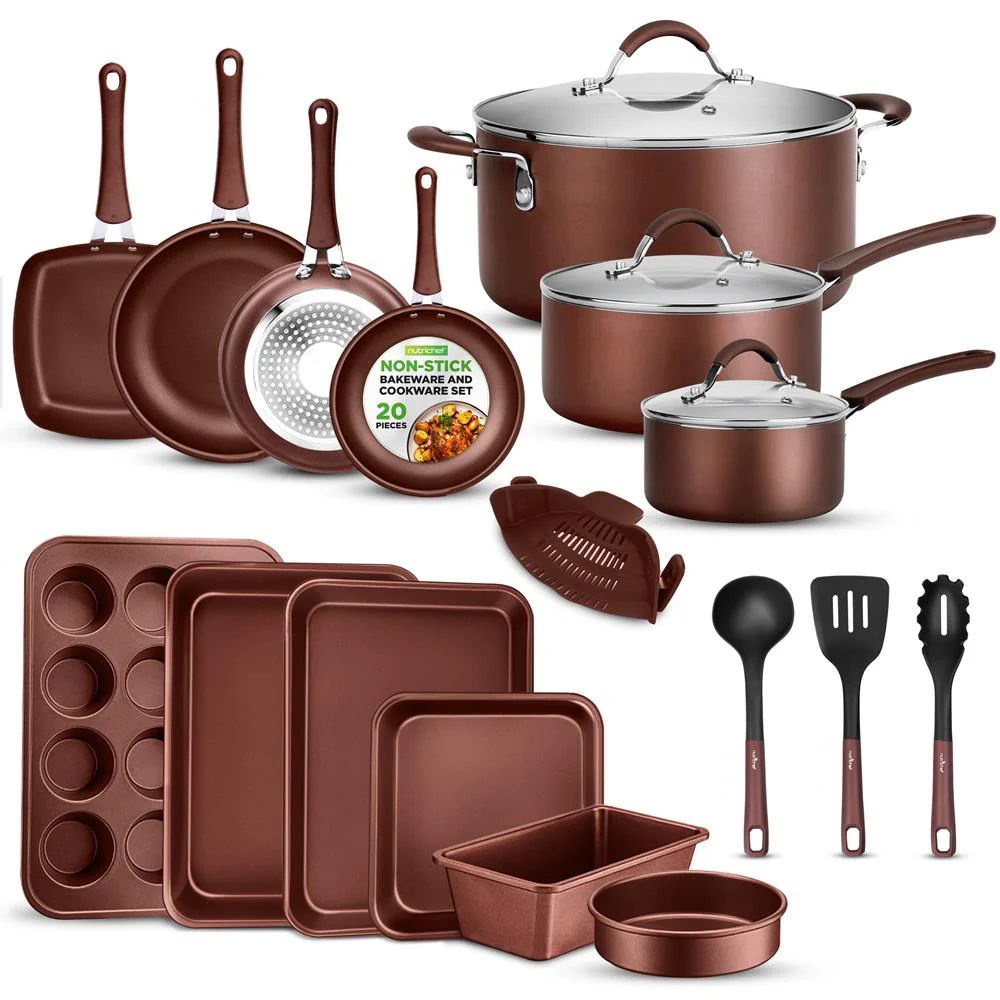 Kitchenware Pots & Pans Set – High-Qualified Basic Kitchen Cookware Set, Non-Stick (20-Piece Set)