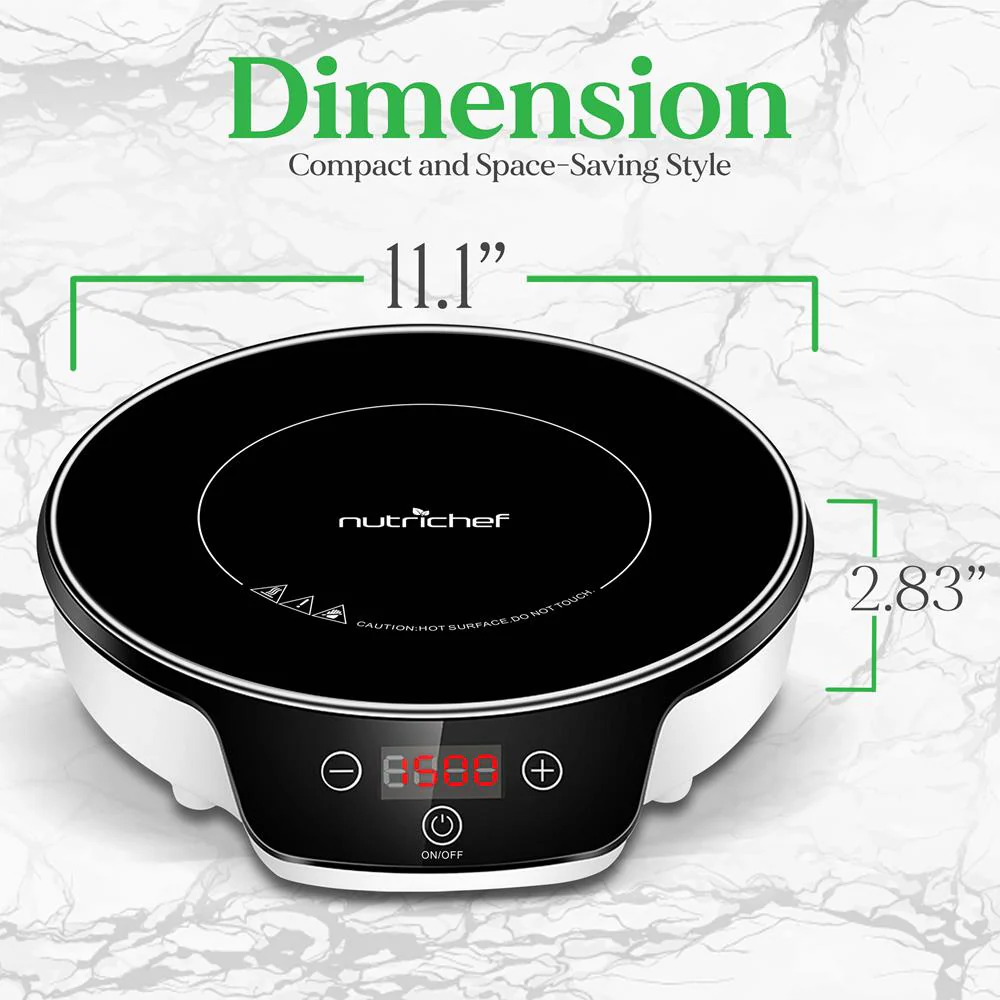 Portable Single Burner Induction Cooktop - Electronic Plug-In Flameless Burner Design With Digital Display And Warmer Hot Plate, Auto Shut Off Function