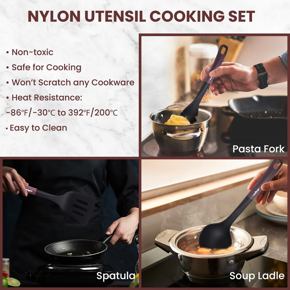 Kitchen Cooking Utensils Set - Includes Soup Ladle, Pasta Fork, And Spatula, Works With Models: Nccw14Sbr & Nccw20Sbr