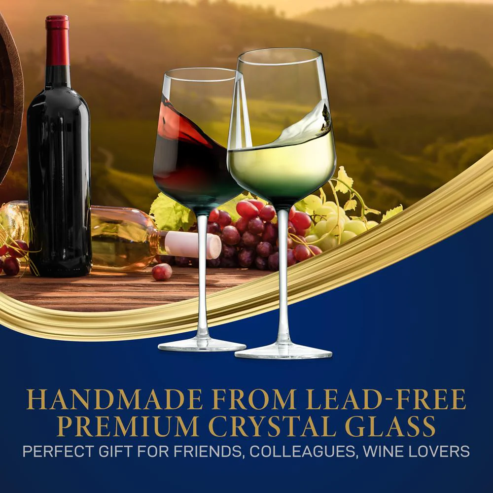 2 Pcs. Of Crystal Wine Glass - Ultra Clear, Elegant Crystal-Clear Wine Glass