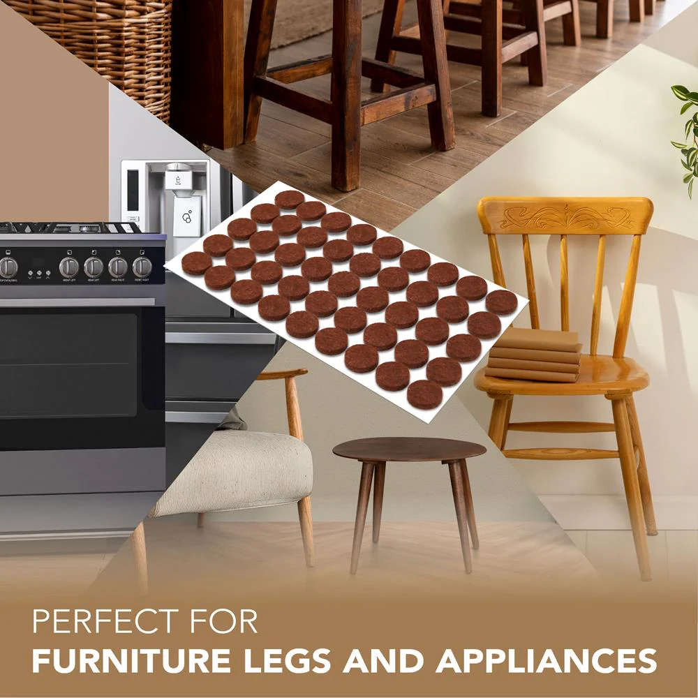 45 Pcs. Felt Furniture Pads - Protect Various Floors Including Hardwood, Laminate, Tile, And Vinyl