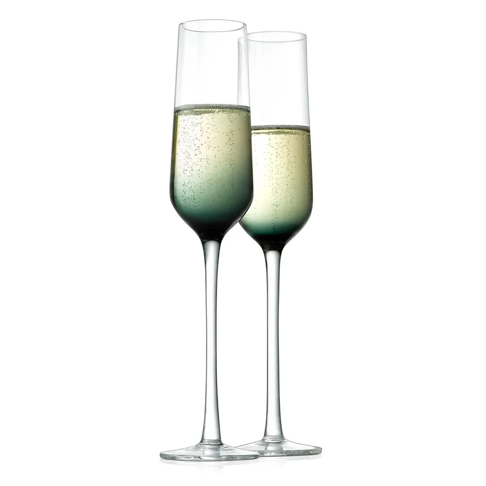 2 Pcs. Of Crystal Champagne Flutes - Ultra Clear, Elegant Champagne Glasses, Hand Blown