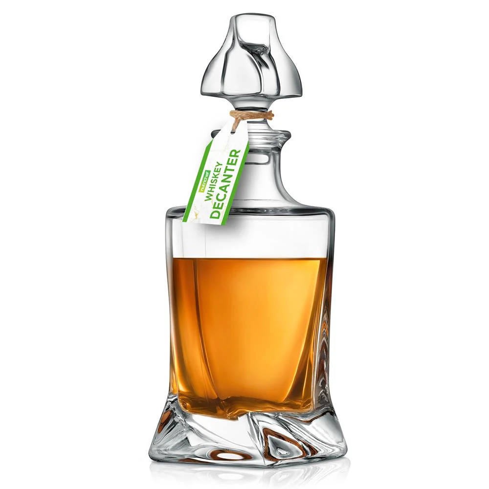 Home Bar Whiskey Decanter - Glass Liquor Decanter For Brandy, Wine, Whisky Or Vodka And More