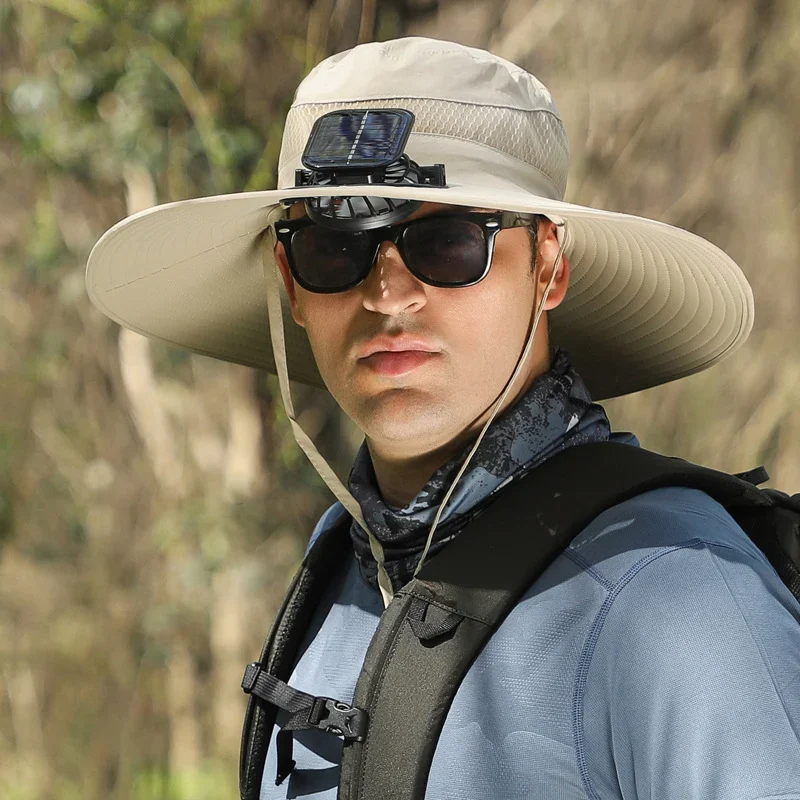 🔥EARLY SUMMER SALE 69% OFF⚡- OutenyTMOutdoor Wide Brim Sun Hat With Solar Fan