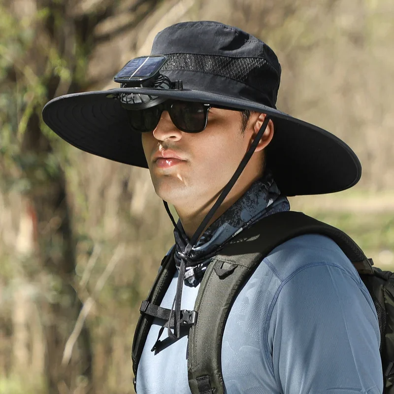 🔥EARLY SUMMER SALE 69% OFF⚡- OutenyTMOutdoor Wide Brim Sun Hat With Solar Fan