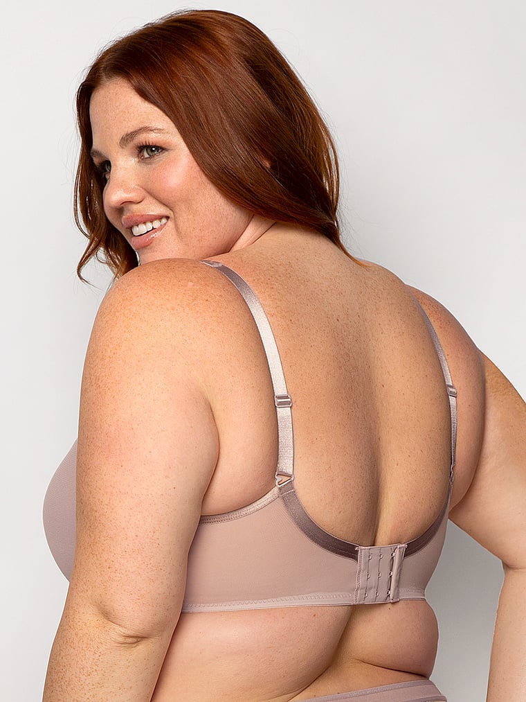 Curvy Couture Sheer Mesh Plunge T-Shirt Bra