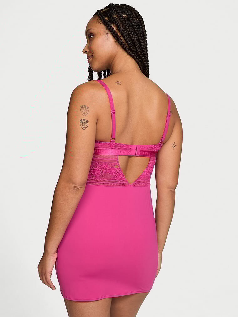 Victoria's Secret Lacie Striped Floral Slip Dress