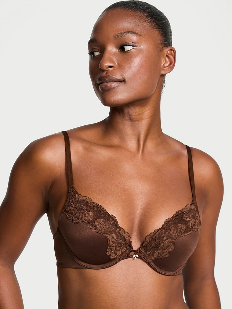 Body by Victoria Lace-Trim Push-Up Bra Lace Trim