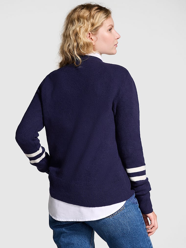 PINK Collegiate Knit Crewneck Sweater