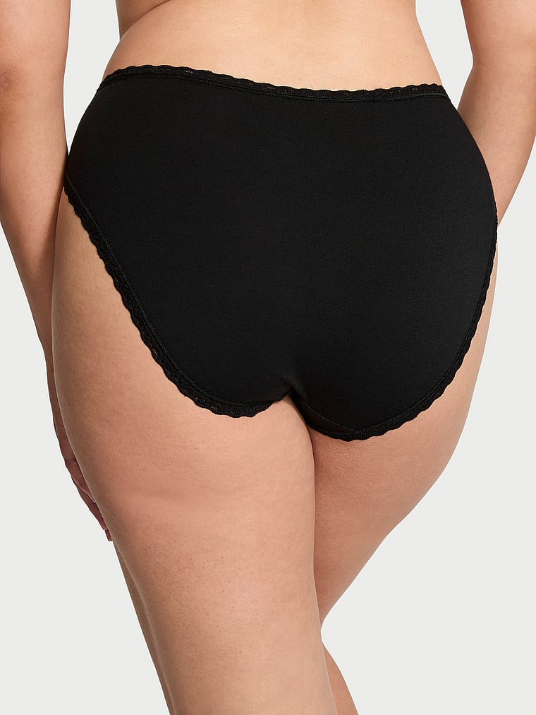 The Lacie Lace-Trim Cotton High-Leg Brief Panty Smooth