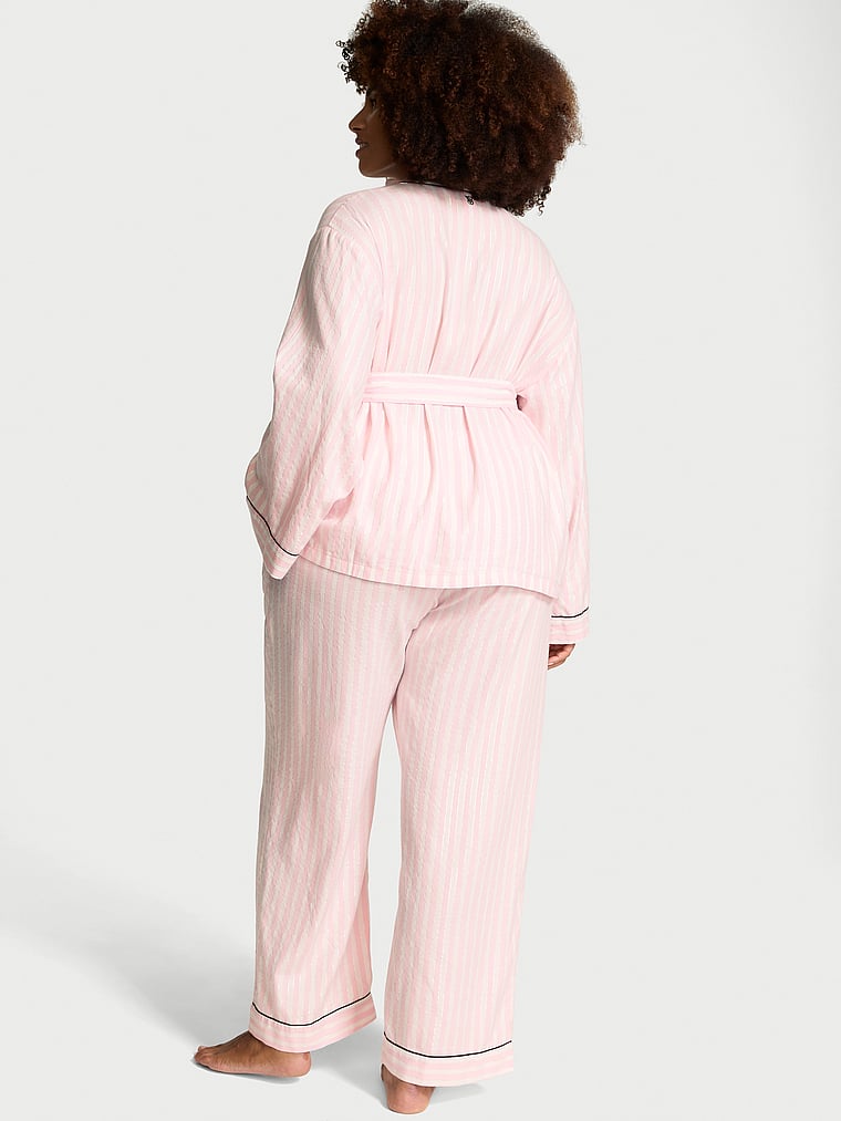 Victoria's Secret Flannel Wrap Long Pajama Set