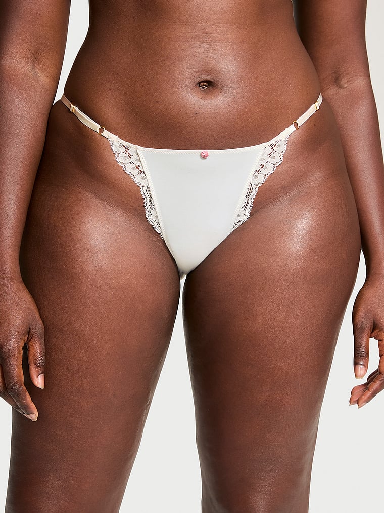 Dream Angels Lace-Trim Adjustable String Bikini Panty Lace trim