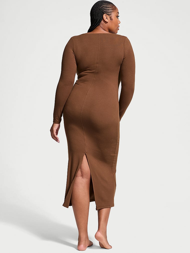 Victoria's Secret Ribbed Modal Long-Sleeve Slip Dress
