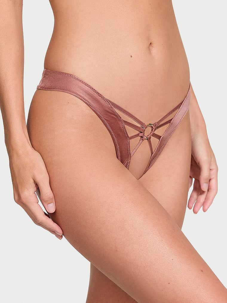 Very Sexy Ring Hardware Crotchless Thong Panty Hardware