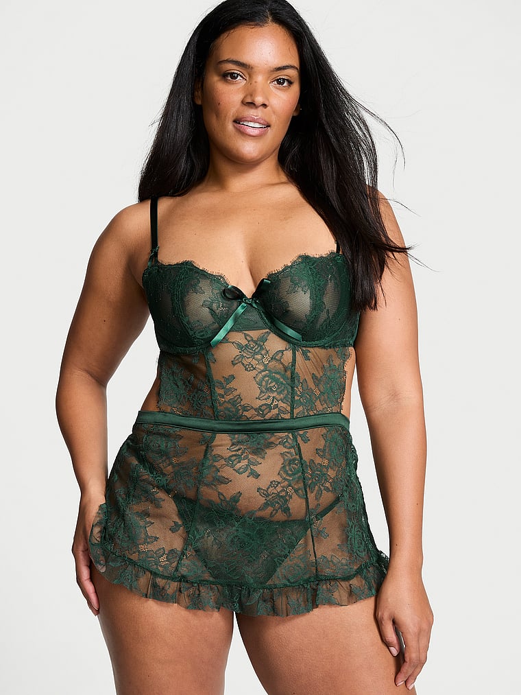 Very Sexy Wicked Unlined Rose Lace Apron Set